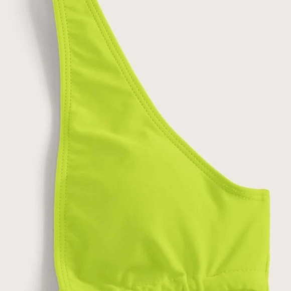 🤣SHEIN 💛Neon Lime Cutout 👀Front One Piece Swimsuit - Picture 7 of 13